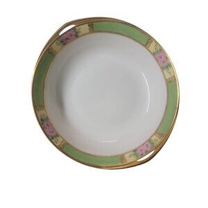 Rosenthal Selb Bavaria Donatello Large Serving Bowl 10.5" Gold Trim Green Pink